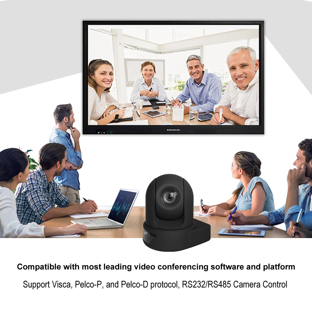 Anxinshi 4K UHD 20X Optical Zoom PTZ IP/HDMI/SDI 3 in 1 Video Conference Camera