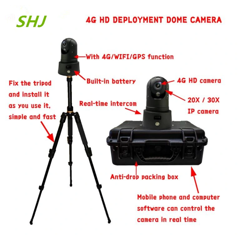 Outdoor Mobile Emergency WiFi 4G 5g GPS Tripod HD PTZ IP CCTV Camera