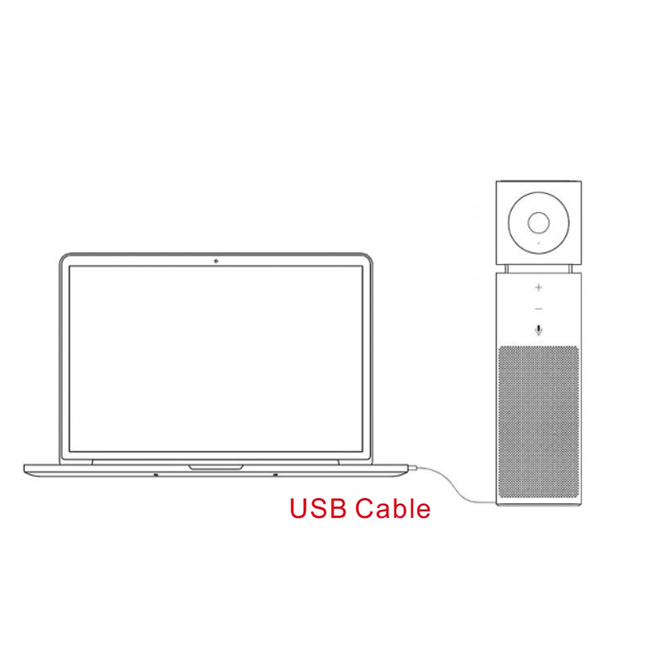 All in One Digital Remote Conference Kit Wired Speakerphone with Adjustable Camera for Video Conference